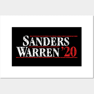 Sanders Warren 2020 Vintage Designs. Bernie Sanders and Elizabeth Warren on the one ticket Posters and Art